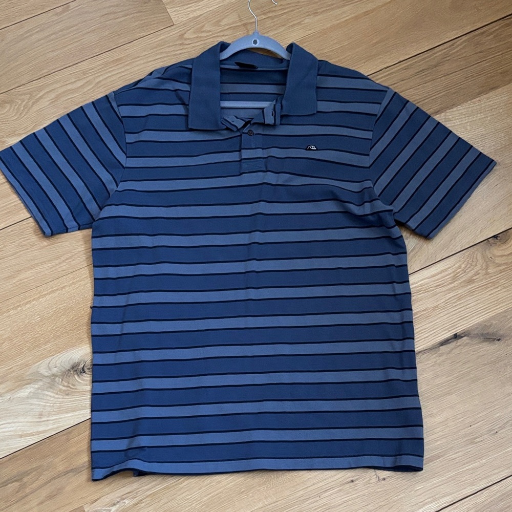 Quiksilver Navy Striped Polo Shirt/ New without tags